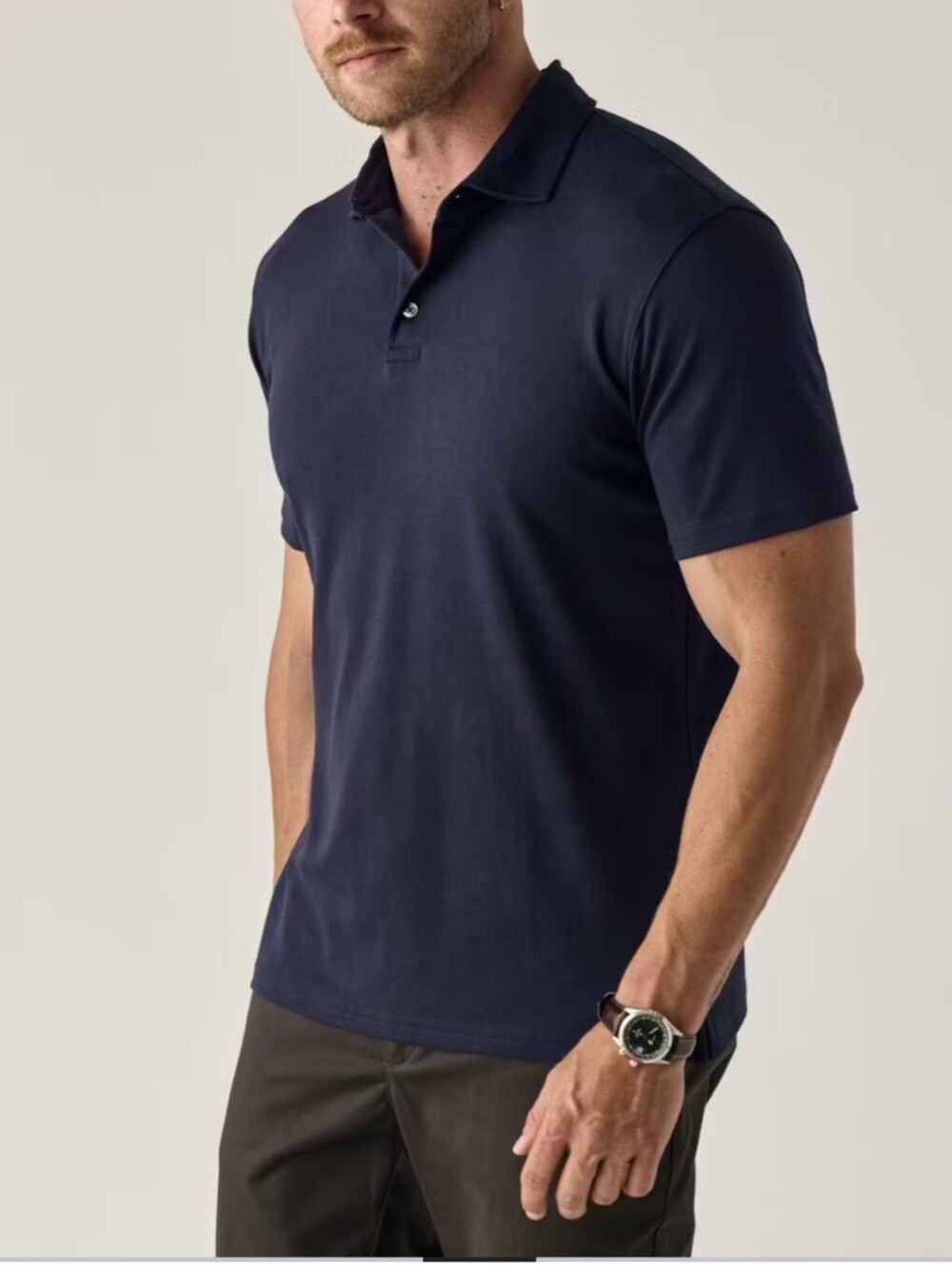 Huckberry Wills Aloeknit Puma Cotton Baritone Navy Polo Short Sleeve XL
